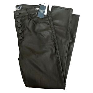 Abercrombie & Fitch Black Leather High Rise Super Skinny Ankle Pants